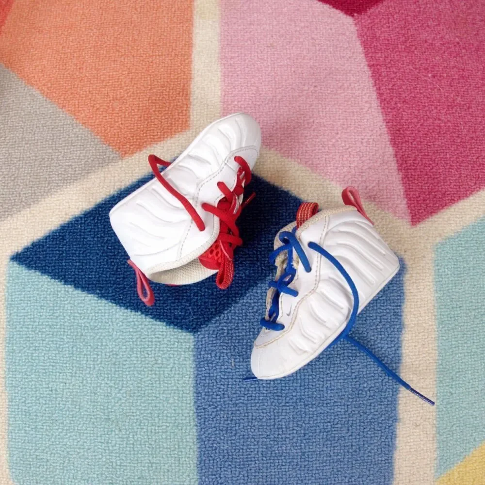 Nike Little Posite One Moon Man‎ White Blue Red Shoes DJ4022-001 Kids Size 3C US